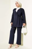 Bel Dikişli Bağlamalı Scuba İkili Takım Lacivert thumbnail 1