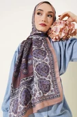 Nostaljik Motif Soft Şal Kahve thumbnail 2