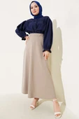Bel Lastikli Basic Çan Etek Latte thumbnail 2