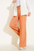 Bel Lastikli İpli Palazzo Pantolon Oranj thumbnail 2