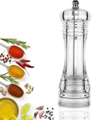 Değirmen Karabiber Tuz Değirmeni Lüx Akrilik Tuzluk Karabiberlik Öğütücü 15 Cm Büyük Boy - 1