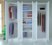 6 Kapaklı Side Gardrop Beyaz - 3