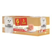 Gourmet 6 Al 5 Öde Kıyılmış Sığır Etli Kedi Konserve - 1