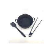 3'lü Set Yuvarlak Airfrey Kabı Silikon Maşa - 1