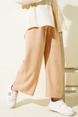 Beli Lastikli Geniş Paçalı Pantolon Camel thumbnail 1