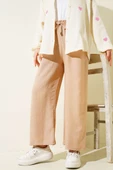 Beli Lastikli Geniş Paçalı Pantolon Camel thumbnail 2