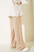 Bel Lastikli İpli Palazzo Pantolon Bej thumbnail 3