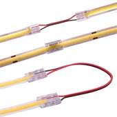 1 adet şeffaf çift taraflı kablo şerit Led COB konnektörleri kapak konnektör 2pin 8mm LED ışıklar lehimsiz bağlantı - 3