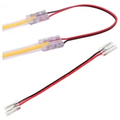 1 adet şeffaf çift taraflı kablo şerit Led COB konnektörleri kapak konnektör 2pin 8mm LED ışıklar lehimsiz bağlantı - 1