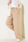 Bel Lastikli İpli Palazzo Pantolon Bej thumbnail 2