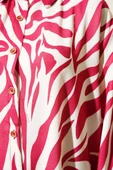 Zebra Desenli Uzun Gömlek Bordo thumbnail 4
