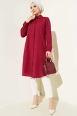 Uzun Model Klasik Yaka Tunik Bordo thumbnail 2