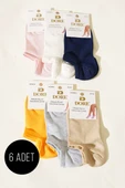 Bayan 6lı Dikişsiz Burun Patik Çorap Asorti 1 thumbnail 1