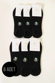 Bayan 6lı Bambu File Sneakers Çorap Siyah - 1