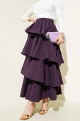 Fermuarlı Kat Kat Etek Mor thumbnail 1