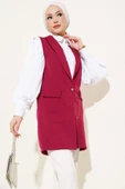 Önü Düğmeli Yelek Bordo thumbnail 1