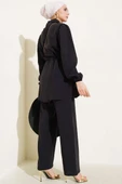Parça Detaylı Bel Tünelli İkili Takım Siyah thumbnail 3