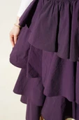 Fermuarlı Kat Kat Etek Mor thumbnail 4