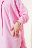Kolu İp Bağlamalı Yırtmaçlı Tunik Pembe - 4