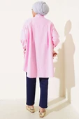 Kolu İp Bağlamalı Yırtmaçlı Tunik Pembe - 3