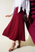 Beli Lastikli Kloş Basic Etek Bordo - 1