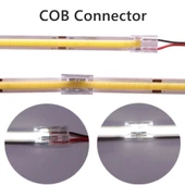 1 adet şeffaf tek taraflı elektrik kablo şerit Led COB konnektörleri kapak konnektör 2pin 8mm LED ışıklar lehimsiz bağlantı - 6