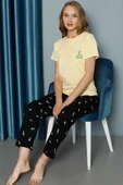 Limon Desenli Kısa Kol Pijama Takımı Sarı thumbnail 1