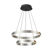 Apliqa Late Gri İki Katlı Yuvarlak 69 Watt Modern Sarkıt Salon Led Avize thumbnail 2