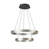 Apliqa Late Gri İki Katlı Yuvarlak 69 Watt Modern Sarkıt Salon Led Avize thumbnail 3