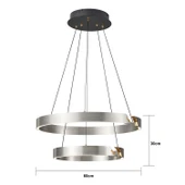 Apliqa Late Gri İki Katlı Yuvarlak 69 Watt Modern Sarkıt Salon Led Avize thumbnail 4