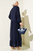 Taş Düğmeli Volanlı Etekli İkili Takım Lacivert thumbnail 3
