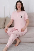 Fiyonk Desen Düğmeli Pijama Takım Yavru Ağzı - 1