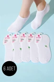 Bayan 6lı Sneakers Bambu Çorap Beyaz - 1