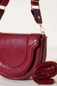 Oval Dikiş Detaylı Çanta Bordo - 3