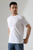 Bisiklet Yaka Kısa Kol, Baskılı T-shirt - 4