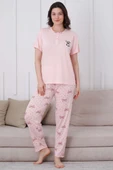 Fiyonk Desen Düğmeli Pijama Takım Yavru Ağzı - 2