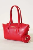 Metal Armalı Fermuarlı Çanta Kırmızı thumbnail 1