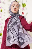 Karışık Desenli Soft Şal Vizon thumbnail 2