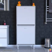 Modilayn İLKİM Modern Çamaşır Ünitesi, 60x138x32,5 cm Gizli 4 Göz Minimalist Akıllı Sepetli Dolap thumbnail 3