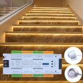 Akıllı Merdiven Aydınlatması lamba PIR hareket sensör STEP-1002 basamak adım kontrol 12V-24V Kontrol Sistemi SMD COB tek renkli LED şerit cihaz - 3