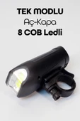 Bisiklet Tekli Ön Fener Işık Pilli 300 Lümen Bisiklet Ön Farı LED Işık Siyah 4446 - 4