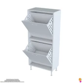 Modilayn İLKİM Modern Çamaşır Ünitesi, 55x138x32,5 cm Gizli 4 Göz Minimalist Sepetli Dolap thumbnail 6