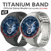 Huawei Watch GT 5 Pro 46mm Kordon Baklalı Metal Kordon Titanyum Saate Orjinal 1e-1 Uyum+Kısıltma Apratı thumbnail 1