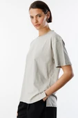 Kadın %100 Organik Pamuk Relaxed Fit Yırtmaçlı Yuvarlak Yaka T-shirt YIRTMAÇLI-T-SHIRT - 10