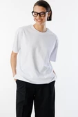 Kadın %100 Organik Pamuk Relaxed Fit Yırtmaçlı Yuvarlak Yaka T-shirt YIRTMAÇLI-T-SHIRT - 5