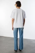 Kadın %100 Organik Pamuklu Kalın Dokulu Oversize Fit Yuvarlak Yakalı T-shirt KADIN-OVERSIZE-T-SHIRT - 7