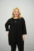 Kadın Büyük Beden Truvakar Kol Asimetrik Kesim Tunik 1964-25 - 2