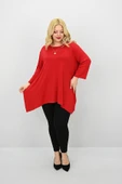 Kadın Büyük Beden Truvakar Kol Asimetrik Kesim Tunik 1964-25 - 12