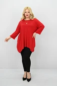 Kadın Büyük Beden Truvakar Kol Asimetrik Kesim Tunik 1964-25 - 11