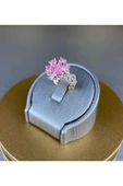 Pembe Çiçek Altın Yüzük - 3